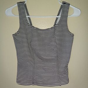 Classic Black and White Striped Tank Top